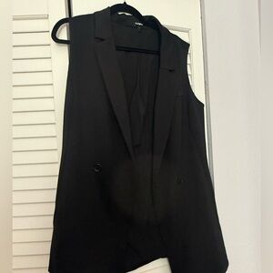 Black Sleeveless Blazer Vest